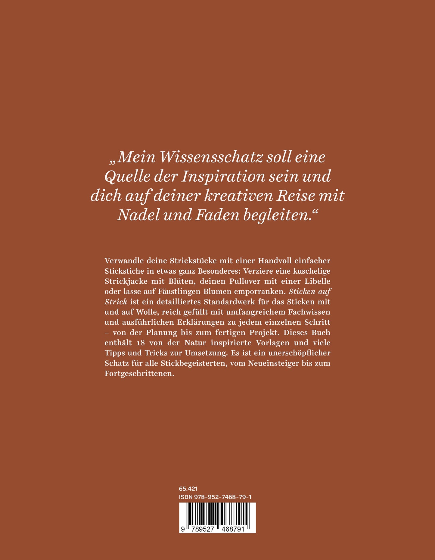 Sticken auf Strick von Judit Gummlich