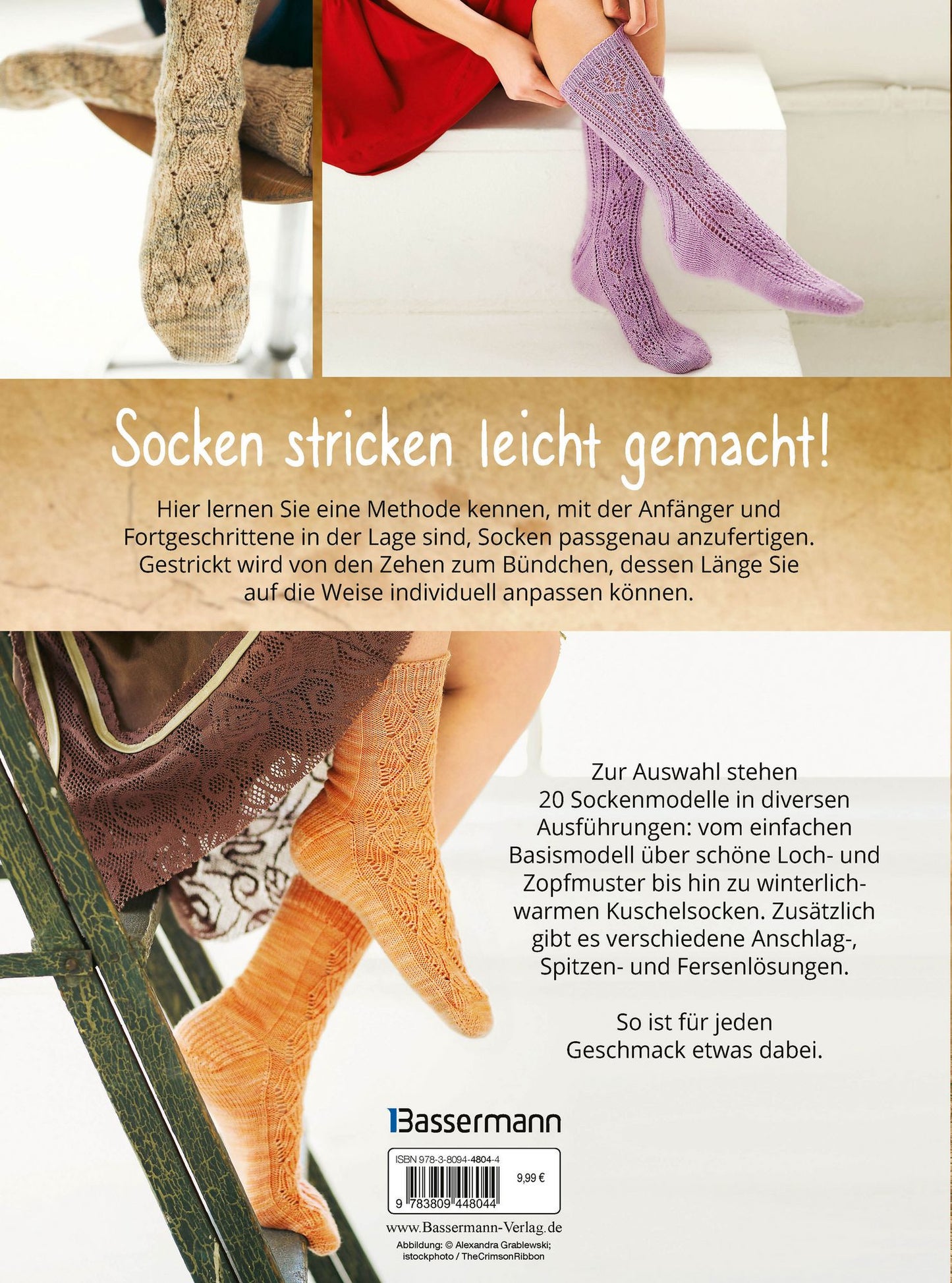 Socken stricken andersrum - von der Spitze zum Bündchen von Wendy D. Johnson